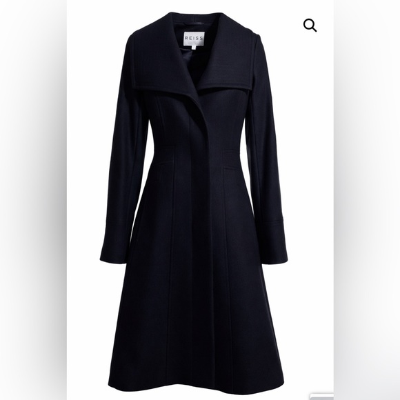 Reiss Jackets & Blazers - Reiss Navy Tailored Wool Angel Coat XS